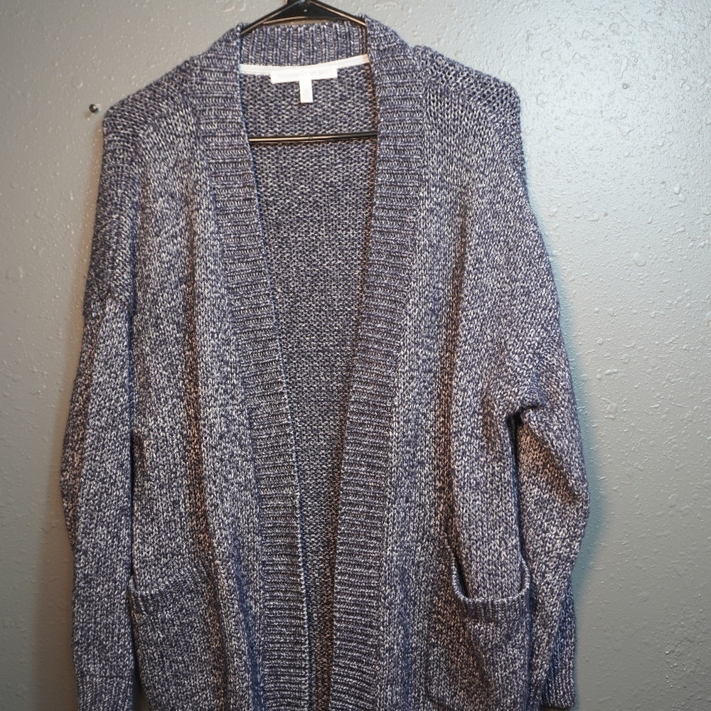 Victoria Secret Womens Navy Blue Knit Cardigan Winter Sweater Size Medium